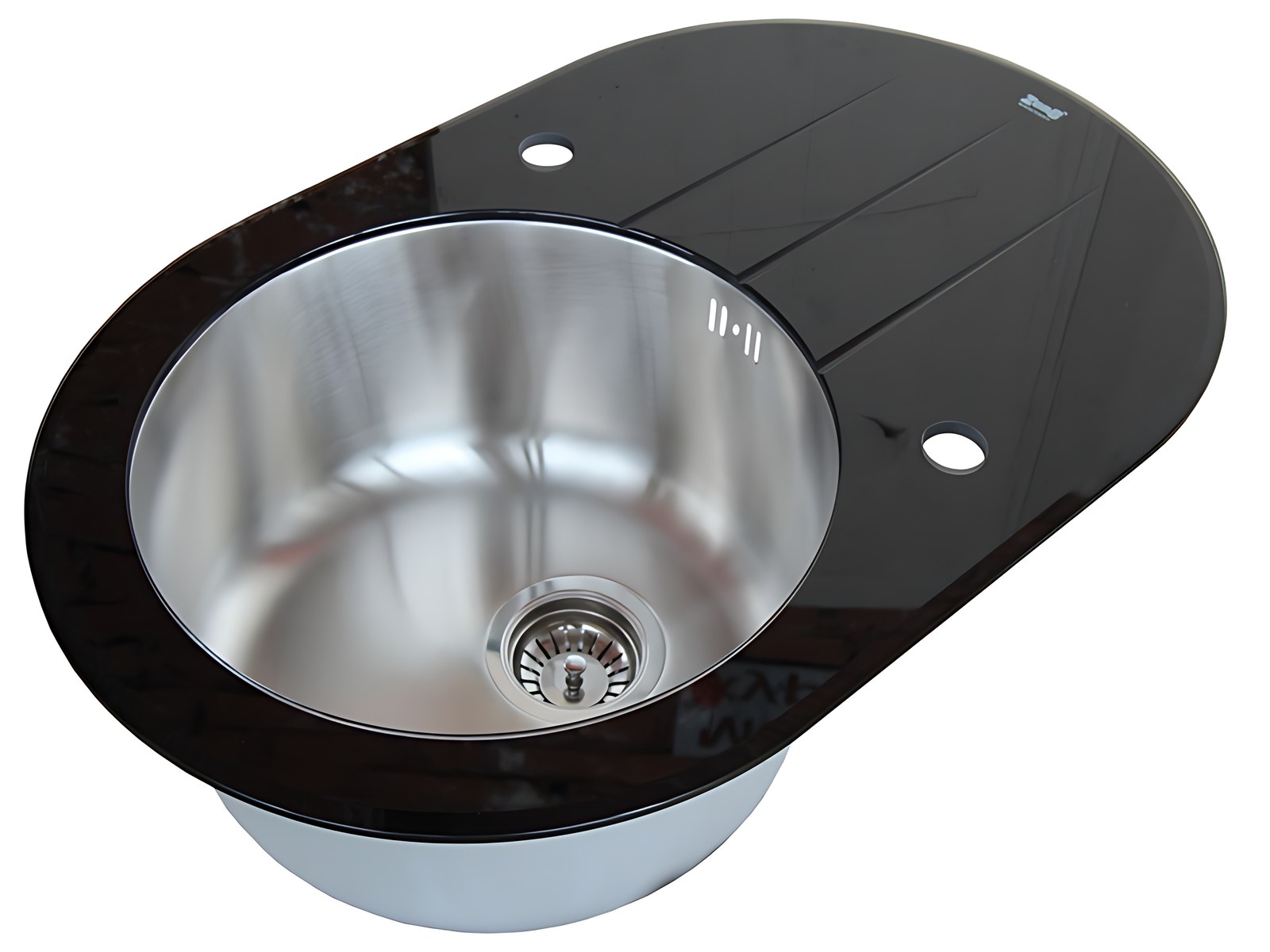 Мойка для кухни Zorg Inox Glass GL-5077-OV-BLACK
