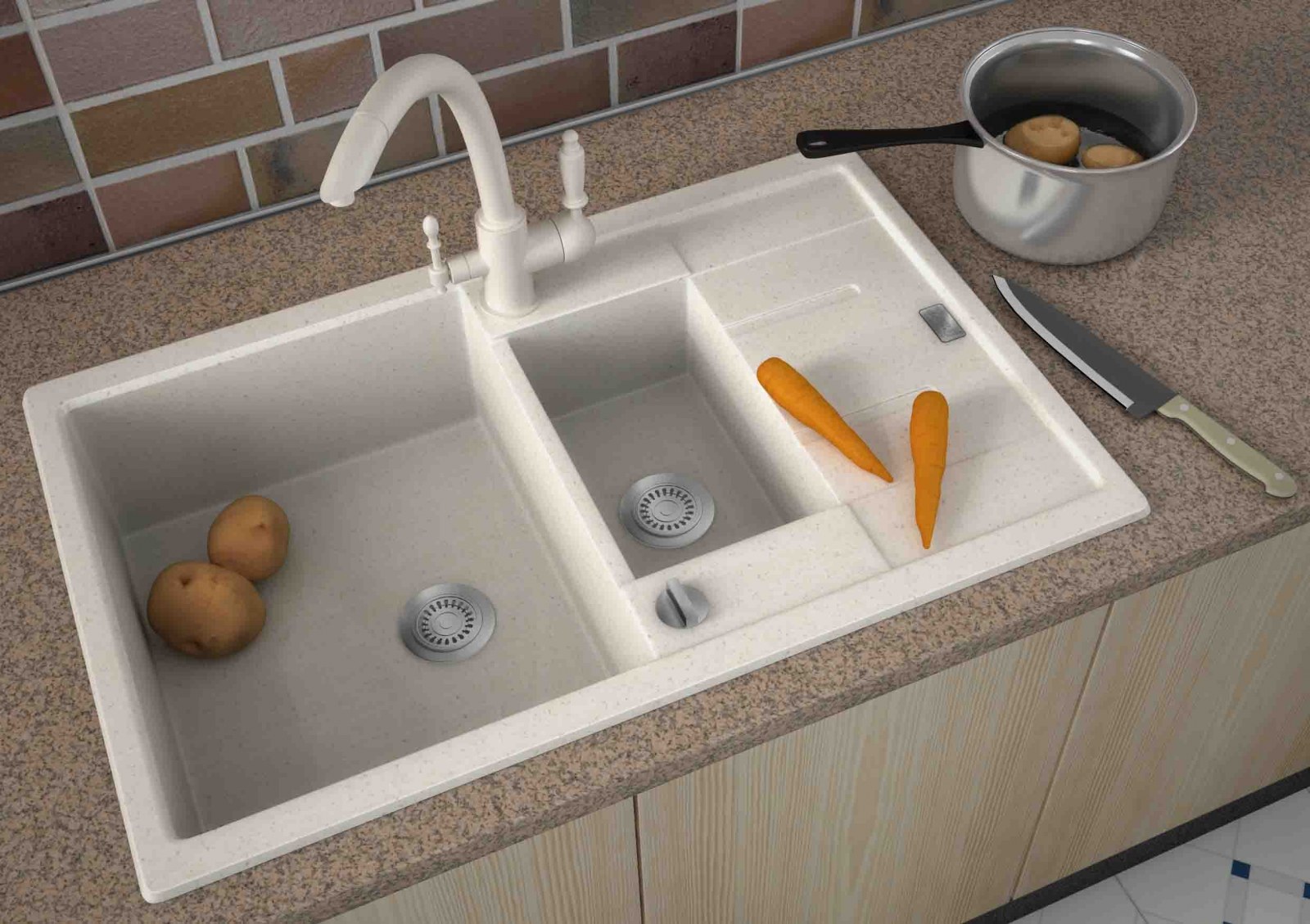 Мойка для кухни ZorG Granit GZR-78-2-50 Amelia Кварцевый