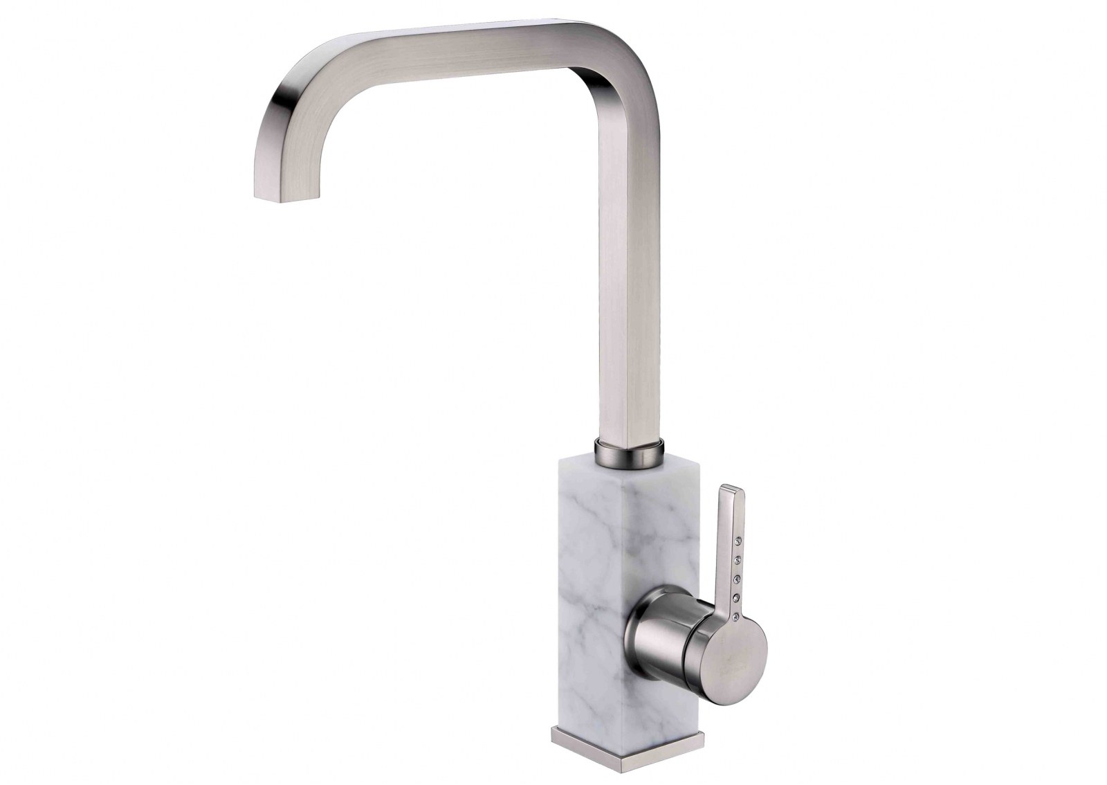 Смеситель ZorG ZR 370 Y BIANCO NICKEL кухонный