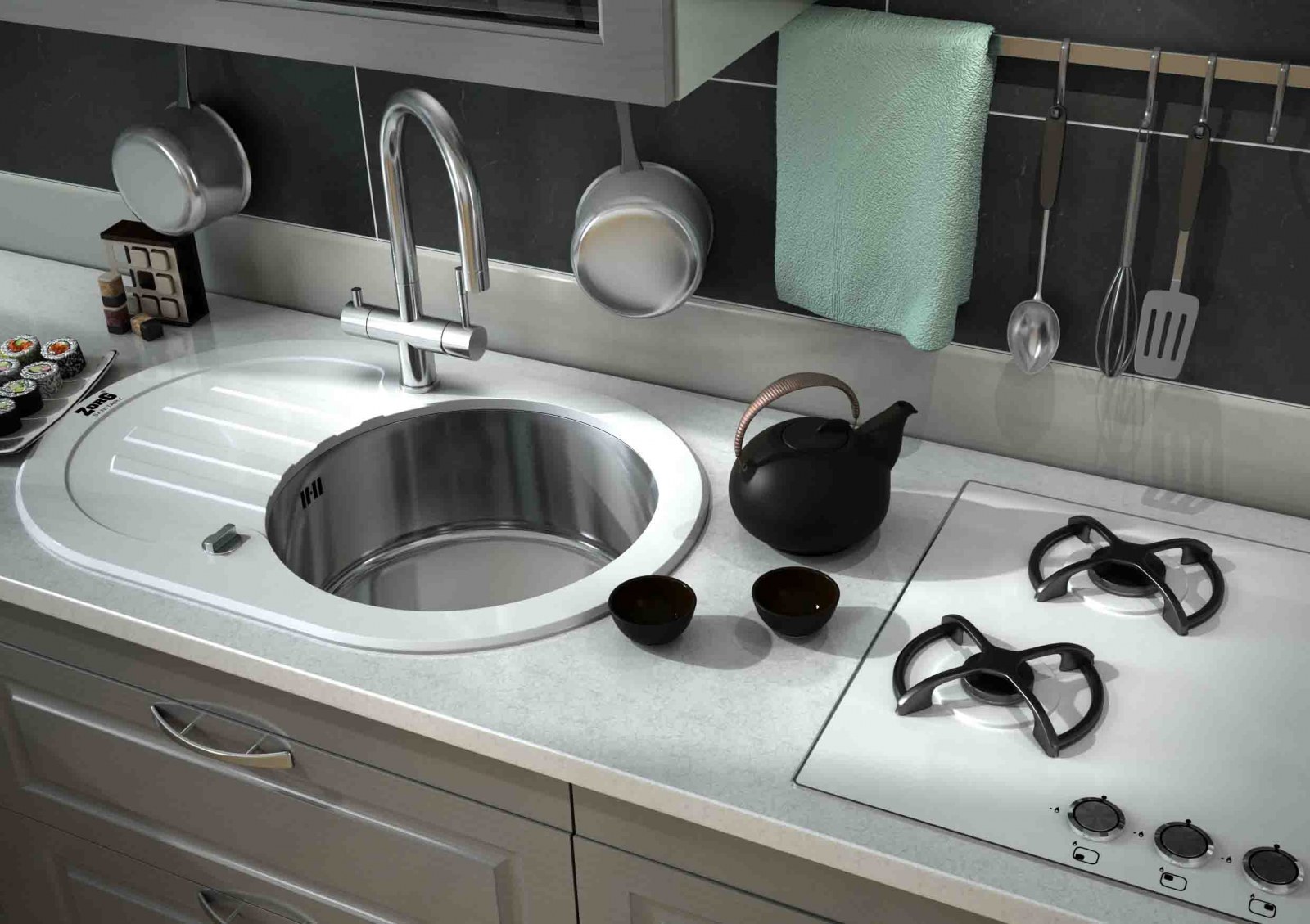 Мойка ZorG INOX GL-7851-OV-WHITE