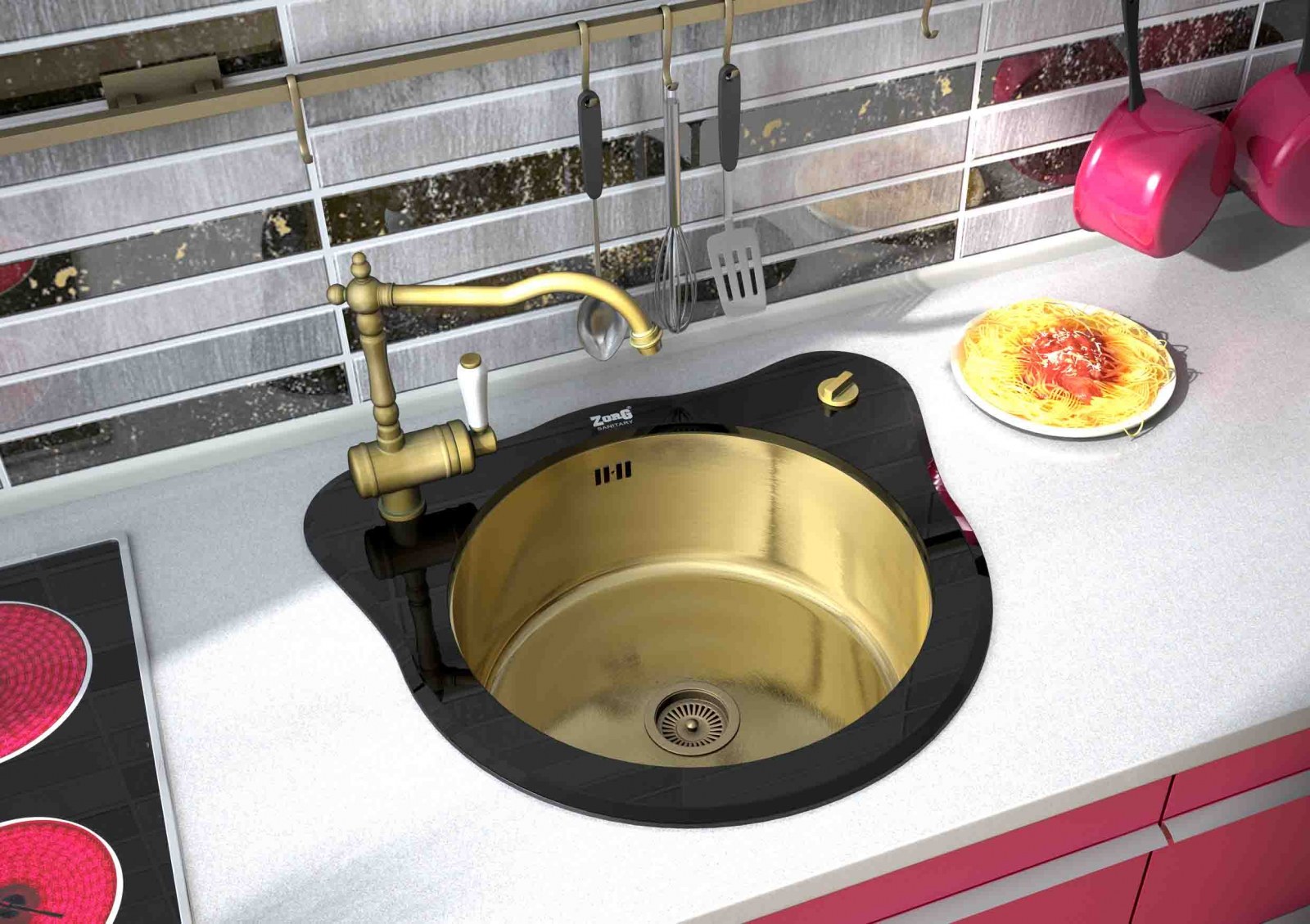 Мойка ZorG INOX GLASS GL-510-BLACK-BRONZE