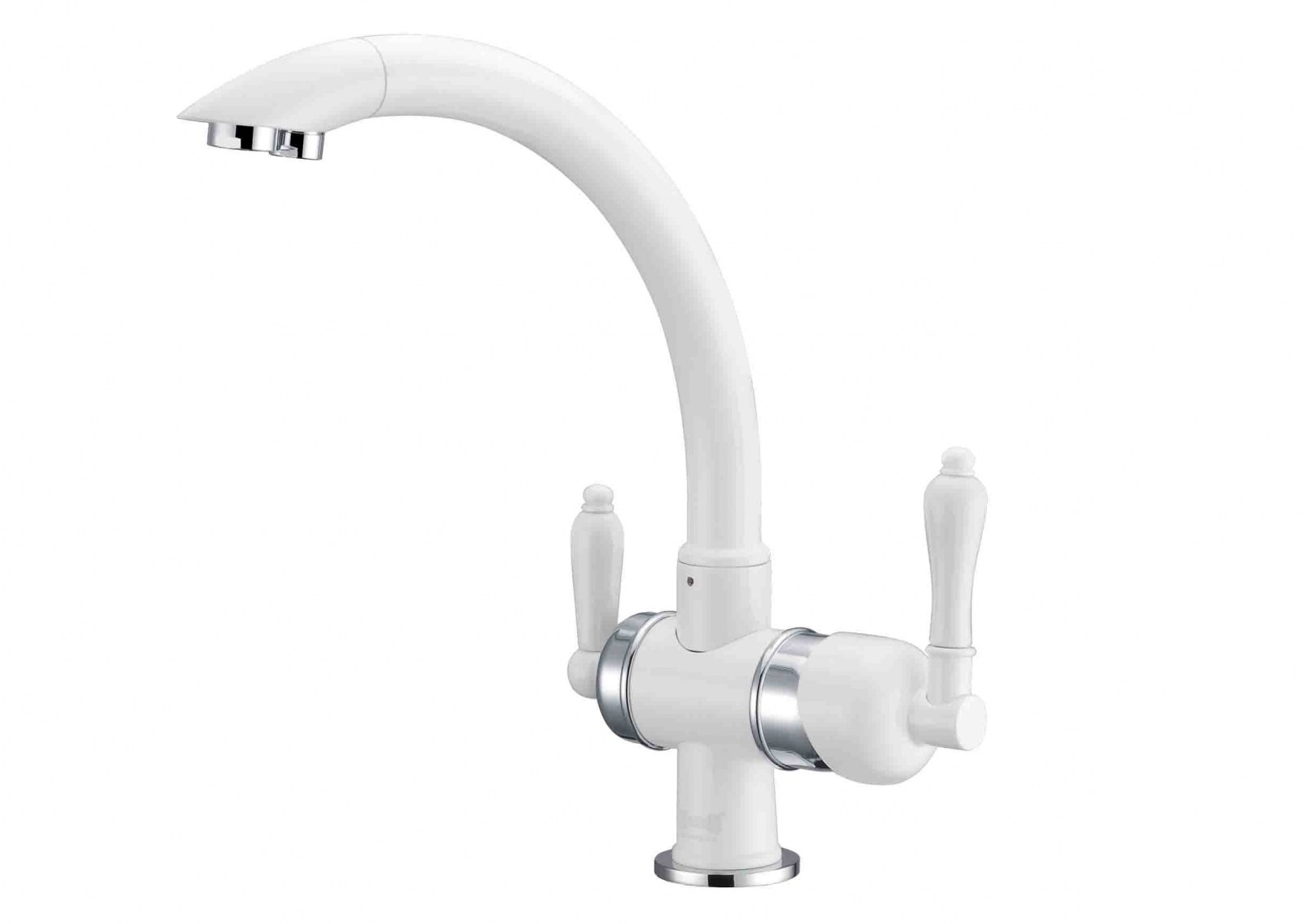 Смеситель 2 в 1 ZorG ZR 327 YF CHROME WHITE